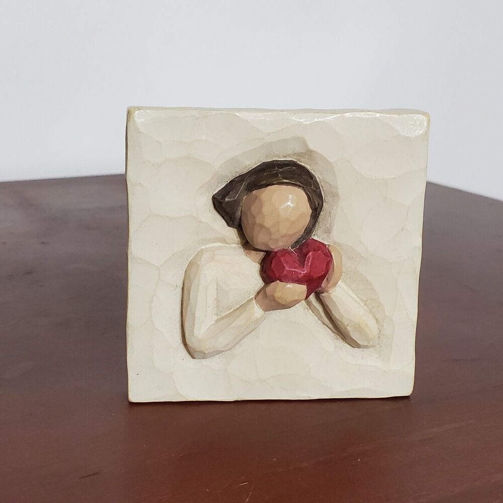 2003 Willow Tree From the Heart 3"x 2" Square Trinket Box Susan Lordi Rose